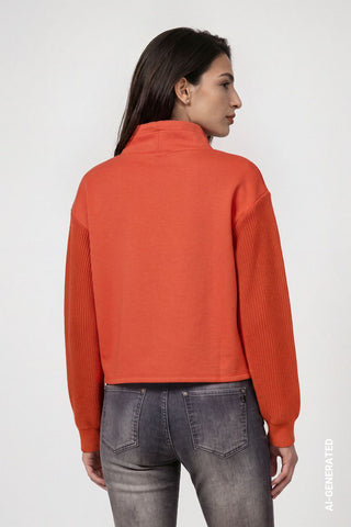 Sweatshirt mit Strickärmeln