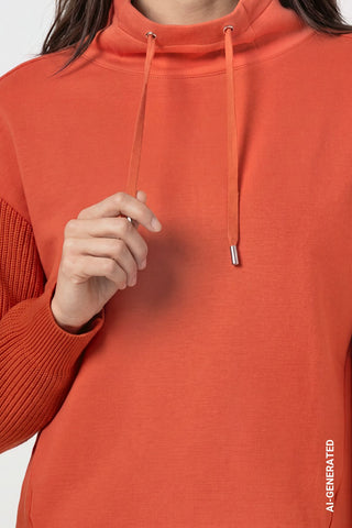 Sweatshirt mit Strickärmeln