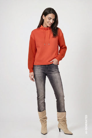 Sweatshirt mit Strickärmeln