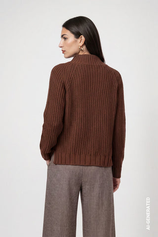 Strickpullover mit Stehkragen