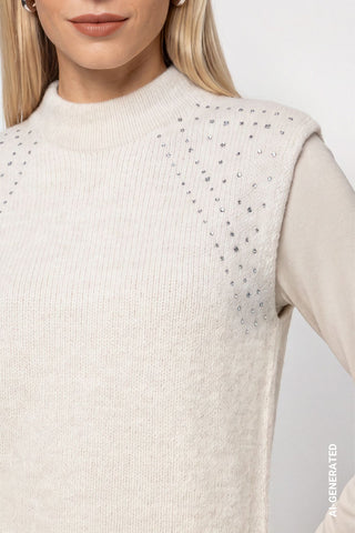 Strickpullunder mit Strasssteinen
