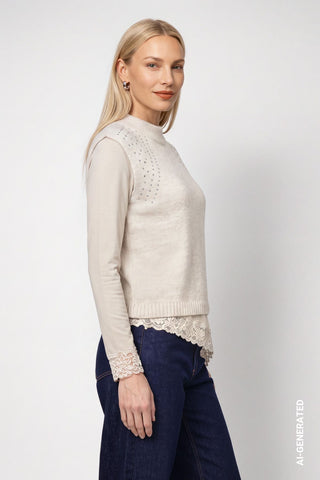 Strickpullunder mit Strasssteinen
