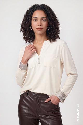 Shirtbluse mit Strasssteinen