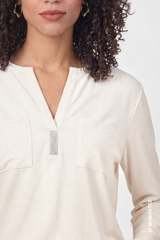 Shirtbluse mit Strasssteinen