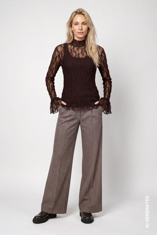 Langarmshirt aus Spitze