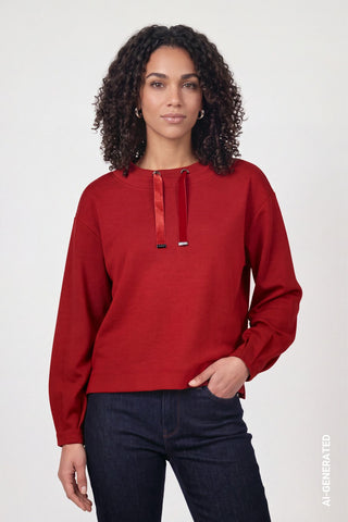 Sweatshirt mit samtigen Bindeband