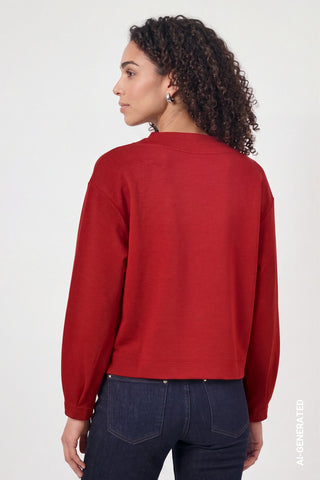 Sweatshirt mit samtigen Bindeband