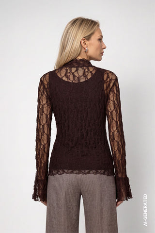 Langarmshirt aus Spitze