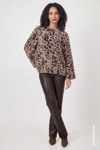 Strickpullover mit Leojacquard-Muster
