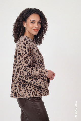 Strickpullover mit Leojacquard-Muster