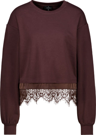 Sweatshirt mit Spitzenborte