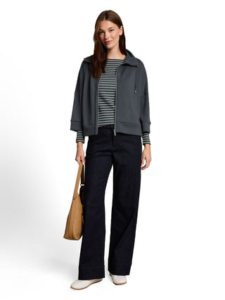 Boxy Fit Scuba Sweatjacke