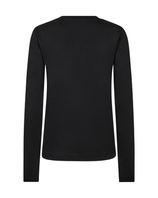 MMMillie O-LS Regular Tee von MOS MOSH in Schwarz – Shirt für Damen – Ansicht 2