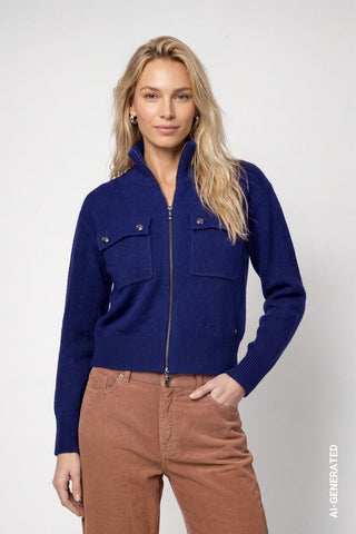 Strickjacke mit Pattentaschen