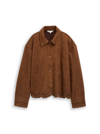 Oversize Bluse in Wildleder-Optik