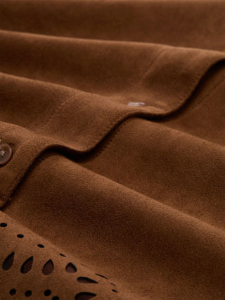 Oversize Bluse in Wildleder-Optik