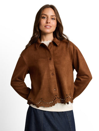 Oversize Bluse in Wildleder-Optik