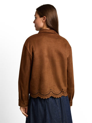 Oversize Bluse in Wildleder-Optik