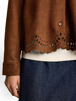 Oversize Bluse in Wildleder-Optik