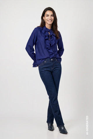 Bluse mit Volants