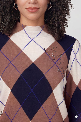Strickpullover mit Rauten-Muster