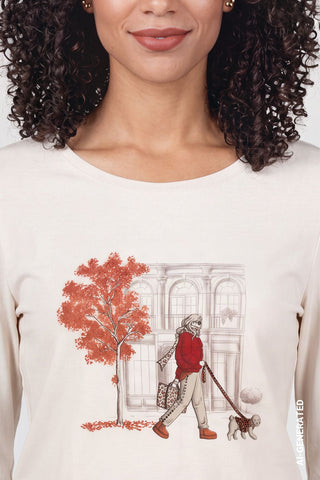 Langarmshirt mit Print von Monari in Beige – Shirt für Damen – Ansicht 4