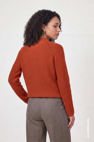Strickpullover mit Stehkragen von Monari in Gelb – Pullover für Damen – Ansicht 3