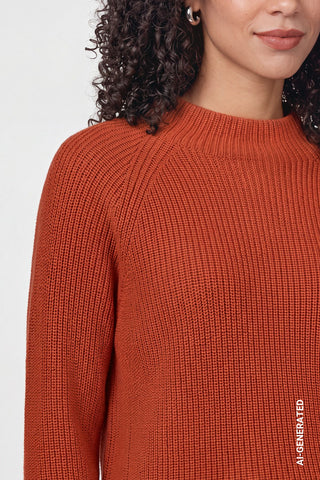 Strickpullover mit Stehkragen von Monari in Gelb – Pullover für Damen – Ansicht 4