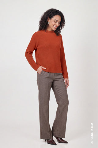 Strickpullover mit Stehkragen von Monari in Gelb – Pullover für Damen – Ansicht 5
