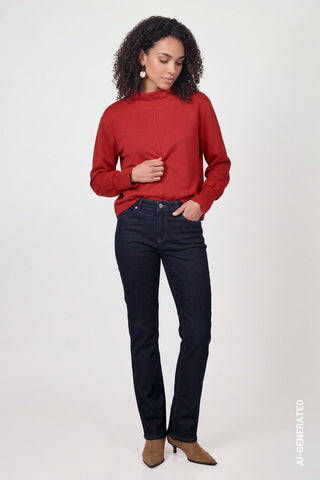 Sweatshirt mit Stehkragen von Monari in Gelb – Shirt für Damen – Ansicht 5