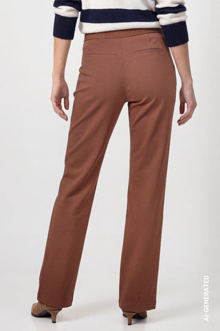 Hose mit Schriftband von Monari in Braun – Hose für Damen – Ansicht 3