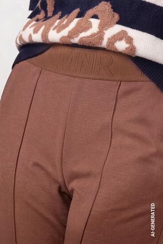 Hose mit Schriftband von Monari in Braun – Hose für Damen – Ansicht 4