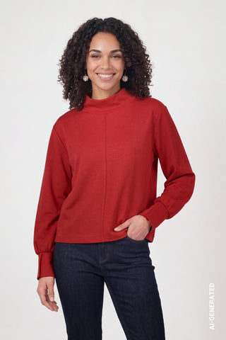 Sweatshirt mit Stehkragen von Monari in Gelb – Shirt für Damen