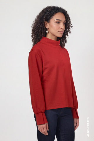 Sweatshirt mit Stehkragen von Monari in Gelb – Shirt für Damen – Ansicht 2