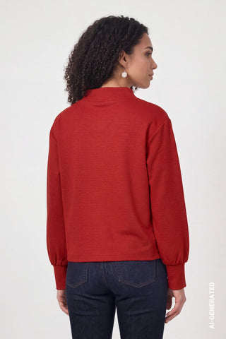 Sweatshirt mit Stehkragen von Monari in Gelb – Shirt für Damen – Ansicht 3