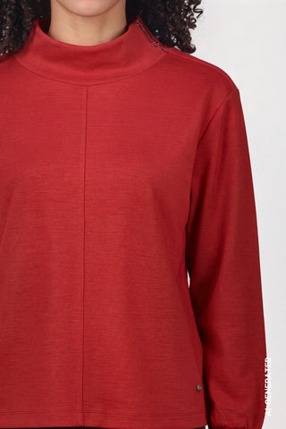 Sweatshirt mit Stehkragen von Monari in Gelb – Shirt für Damen – Ansicht 4