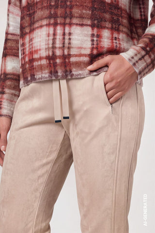 Hose mit Velours Optik von Monari in Braun – Hose für Damen – Ansicht 4