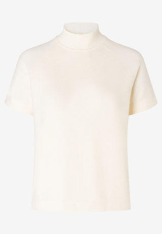 Kurzarm-Pullover mit Glanzgarn von More & More in Weiß – Damenmode